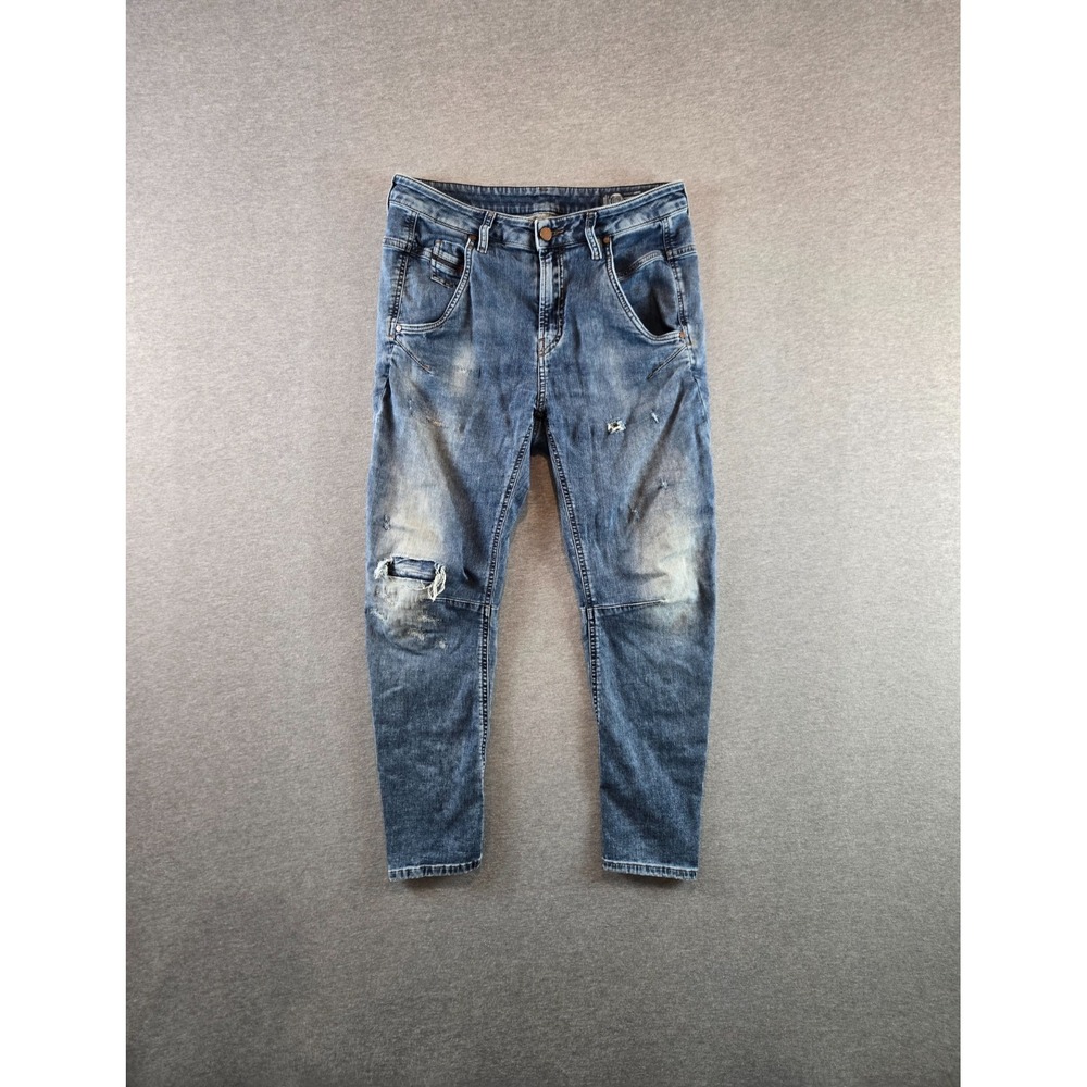 Diesel Jeans Fayza-Ne Jeans Womens 27 Blue Denim Stretch Distressed Made Italy